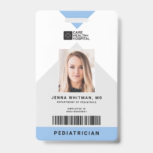 Badge Code d'état-major Médicale de flèche + Code-barres (Avant)