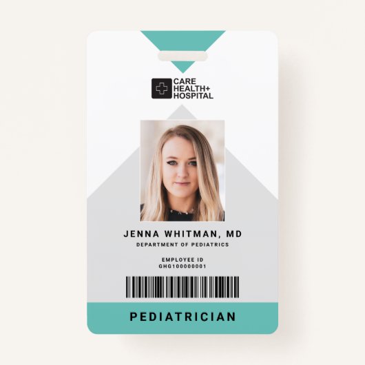 Badge Code d'état-major Médicale de flèche + Code-barres (Devant)