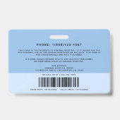 Badge Code d'état-major Médicale Duotone + Code-barres h (Dos)