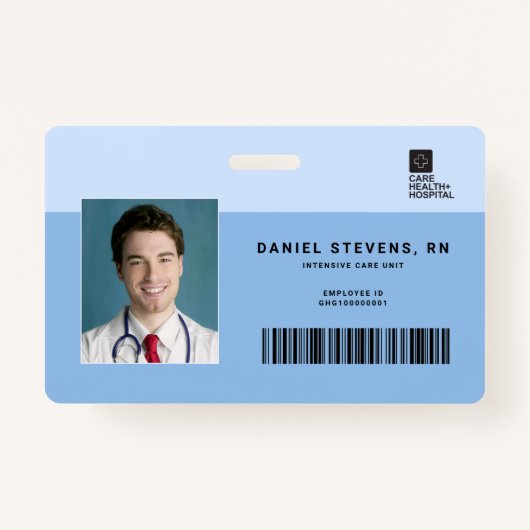 Badge Code d'état-major Médicale Duotone + Code-barres h (Devant)