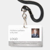 Badge Code d'identification de l'employé avec code barre (Avant avec lanière)