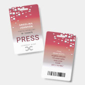 Badge Code d'identification de l'employé de la presse ro (Avant & arrière)