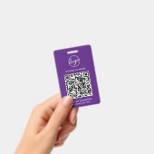 Badge Code d'identification d'employé QR Code Violet Sim (Manuel / portable)