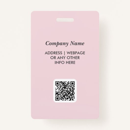 Badge Code d'identification du logo rose de l'employé Ba (Dos)