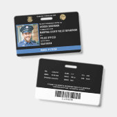 Badge Code d'identification personnel de police (Avant & arrière)