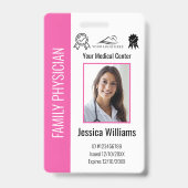 Badge Code d'identification rose de l'employé Médicale d (Avant)