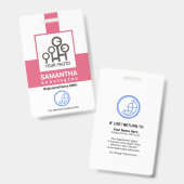 Badge Code d'Modèle photo de l'infirmière de la colonne  (Recto et verso)