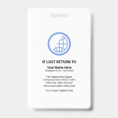 Badge Code d'Modèle photo de l'infirmière de la colonne  (Dos)