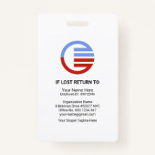 Badge Code d'Modèle photo du personnel élégant de Simple (Dos)