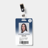 Badge Code du logo de l'infirmière photo bleu marine (Face avec clip)