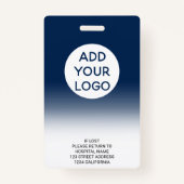 Badge Code du logo de l'infirmière photo bleu marine (Dos)