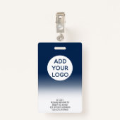 Badge Code du logo de l'infirmière photo bleu marine (Dos avec clip)