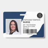Badge Code du logo de l'infirmière professionnelle bleu  (Face)