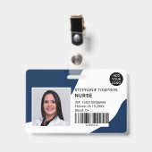 Badge Code du logo de l'infirmière professionnelle bleu  (Face avec clip)