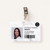 Badge Code du logo photo de l'infirmière professionnelle (Devant avec clip)