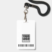 Badge Code du logo photo de sécurité Modèle noir et blan (Arrière avec lanière)