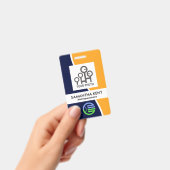 Badge Code du personnel du Modèle photo de la vague jaun (Handheld)