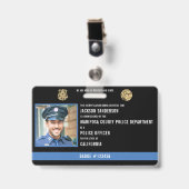 Badge Code du service de police (Avant avec clip)