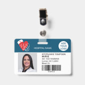 Badge Code logo photo de infirmière professionnelle sign (Avant avec clip)