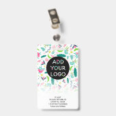 Badge Code logo photo de pédiatre avec des caméléons mig (Arrière avec clip)