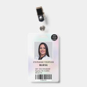 Badge Code logo photo infirmière holographique professio (Avant avec clip)