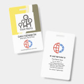 Badge Code Modèle photo de l'employé de l'entreprise Col (Recto et verso)