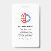 Badge Code Modèle photo de l'employé de l'entreprise Col (Dos)