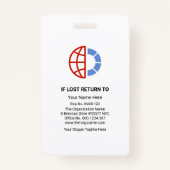 Badge Code Modèle photo de l'employé de l'entreprise Col (Dos)