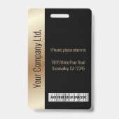 Badge Code noir de l'employé d'entreprise personnalisé (Back)