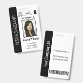 Badge Code noir de l'employé d'entreprise personnalisé (Avant & arrière)