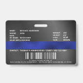 Badge Code photo de l'agent de police (Back)