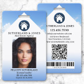 Badge Code photo de l'agent immobilier Blue White