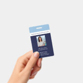 Badge Code photo de l'employé bleu de l'école Enseignant (Manuel / portable)