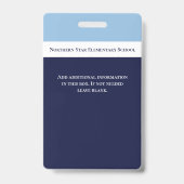 Badge Code photo de l'employé bleu de l'école Enseignant (Arrière)