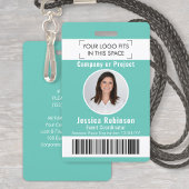 Badge Code photo de l'employé Code à barres Logo Accès T