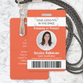 Badge Code photo de l'employé Code à barres Logo Carte d
