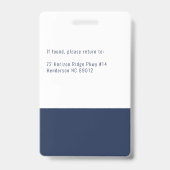 Badge Code photo de l'employé de la Marine Sécurité de l (Arrière)