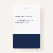 Badge Code photo de l'employé de la Marine Sécurité de l (Dos)