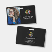 Badge Code photo de l'employé de l'entreprise minimalist (Recto et verso)