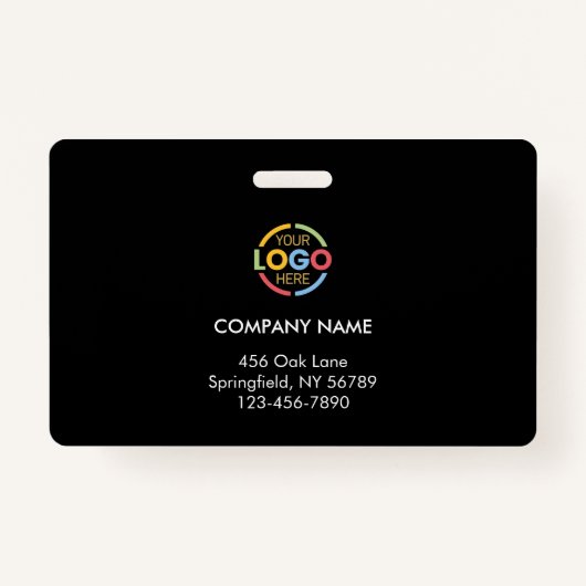 Badge Code photo de l'employé de l'entreprise minimalist (Dos)