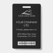 Badge Code photo de l'employé de l'entreprise minimum no (Dos)