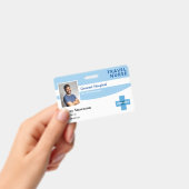 Badge Code photo de l'employé de l'hôpital bleu avec log (Handheld)