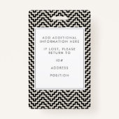 Badge Code photo de l'employé du bureau noir et blanc pe (Dos)