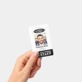 Badge Code photo de l'employé du commerce blanc noir et  (Manuel / portable)