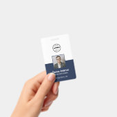 Badge Code photo de l'employé du logo commercial bleu ma (Manuel / portable)