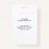 Badge Code photo de l'employé du logo d'entreprise orang (Dos)