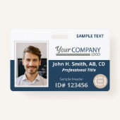 Badge Code photo de l'employé - Entrée du logo bleu fonc (Devant)