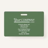 Badge Code photo de l'employé - Entrée du logo bleu fonc (Dos)