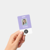 Badge Code photo de l'employé Lilac personnalisé Nom du  (Manuel / portable)