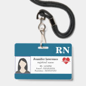 Badge | Code photo de l'employé Médical en promo  (Face avec cordon)
